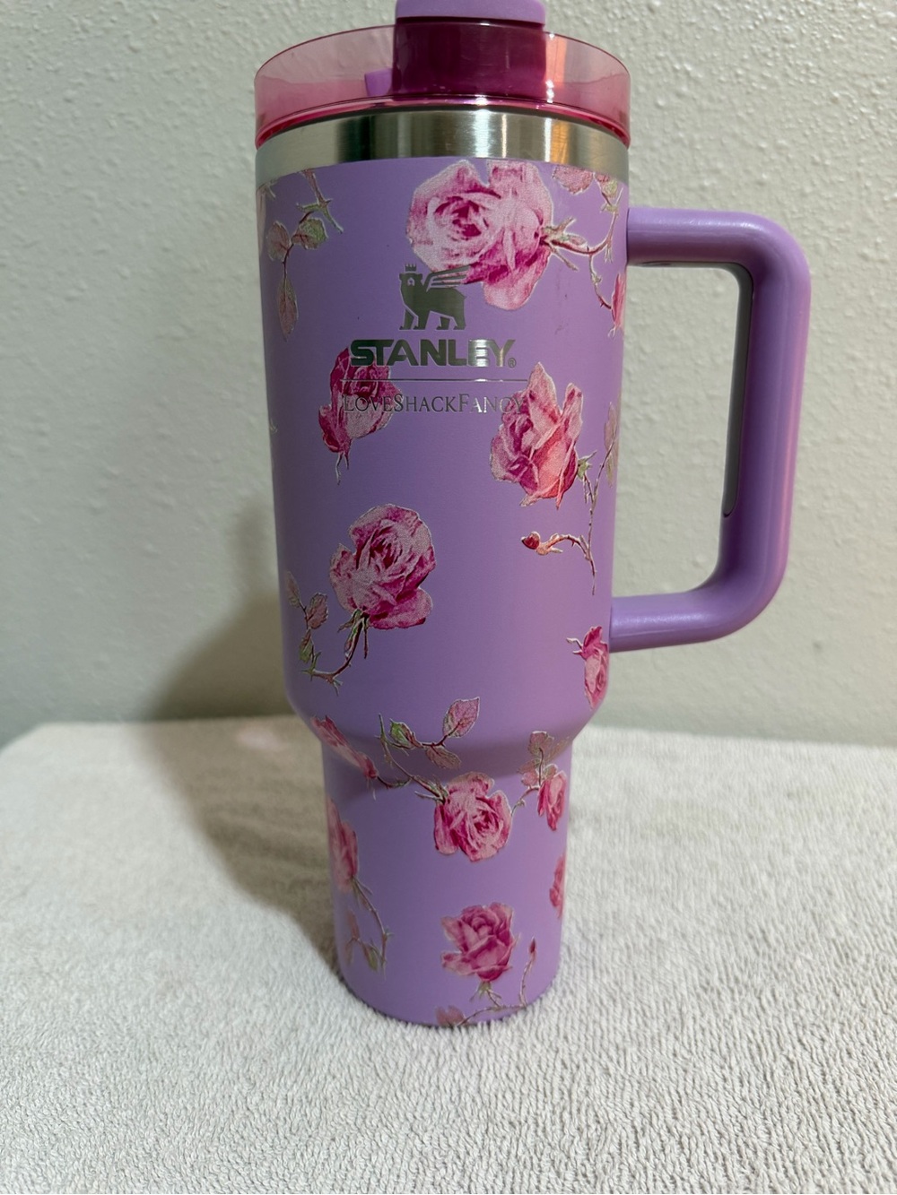 LoveShackFancy Stanley Lavender Rose Insulated Travel Mug with Handle